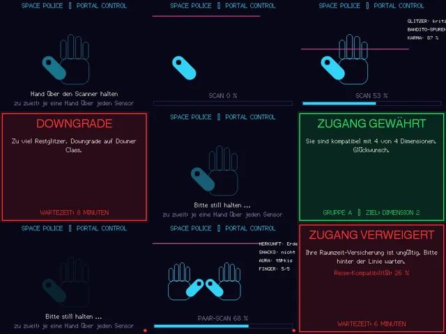 Portal-Scanner: Zugang gewährt, Zugang verweigert